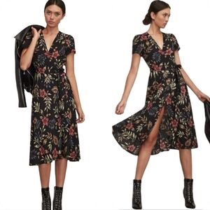 Reformation Linda Floral Midi Wrap Dress Size Small